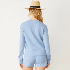 MONROW Supersoft Crew Neck Sweatshirt SOFTBLUE Sale